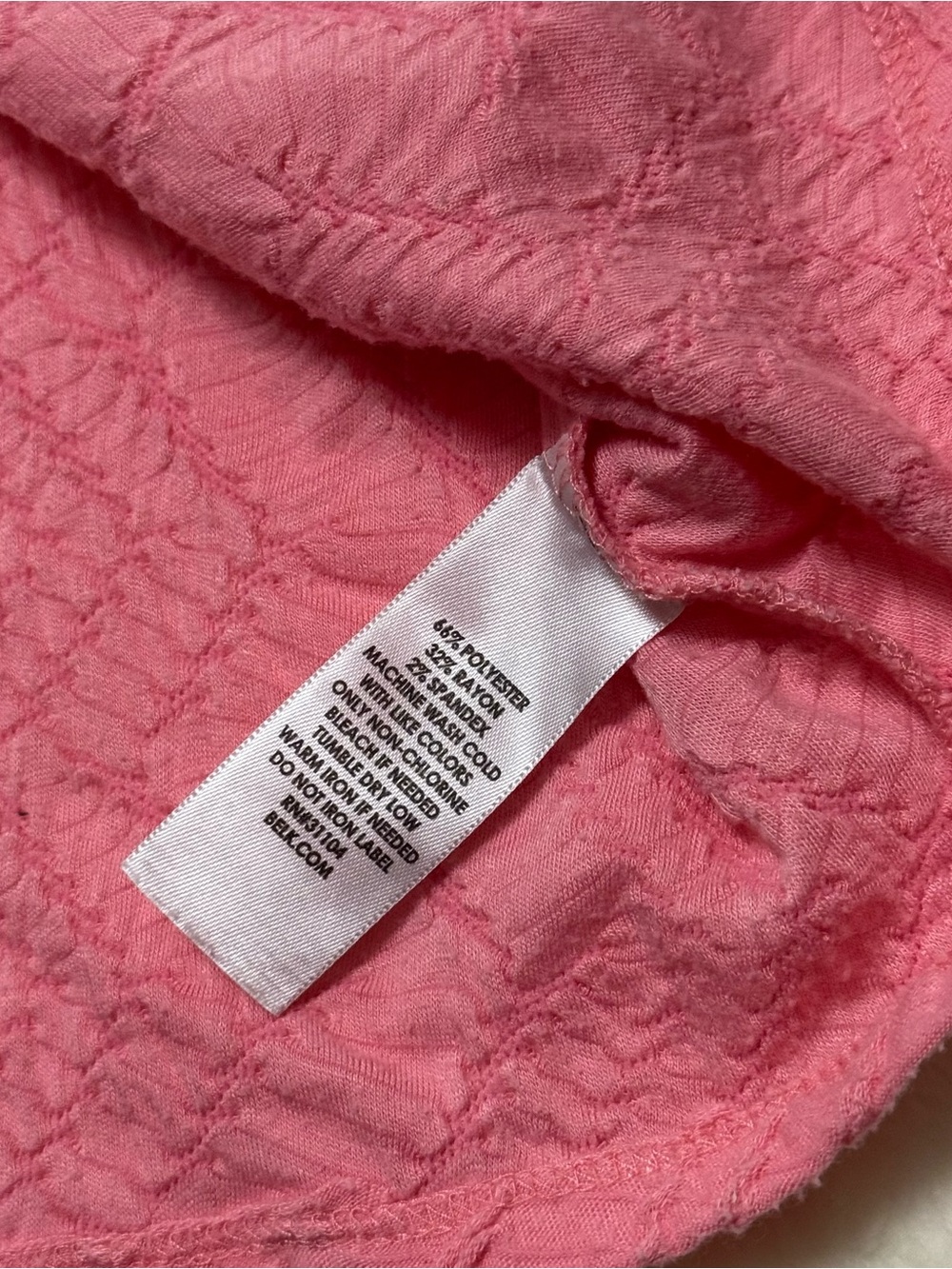 Kim Rogers Coral Pink Textured Shirt Tunic Top Womens Small Preppy Pastel Office - Picture 5 of 6